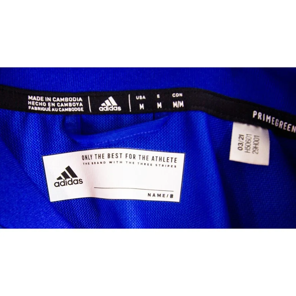 Adidas Kansas Jayhawks KU Players Jacket Full Zip Logo Men's Size Medium Blue